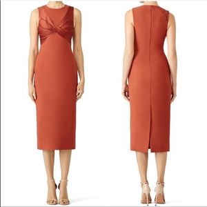 Cinq a Sept Front Twist Adelise Bodycon Midi Dress